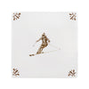 Skier Delft Tile