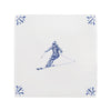 Skier Delft Tile