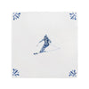 Skier Delft Tile