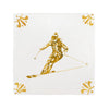 Skier Delft Tile