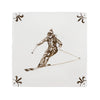 Skier Delft Tile