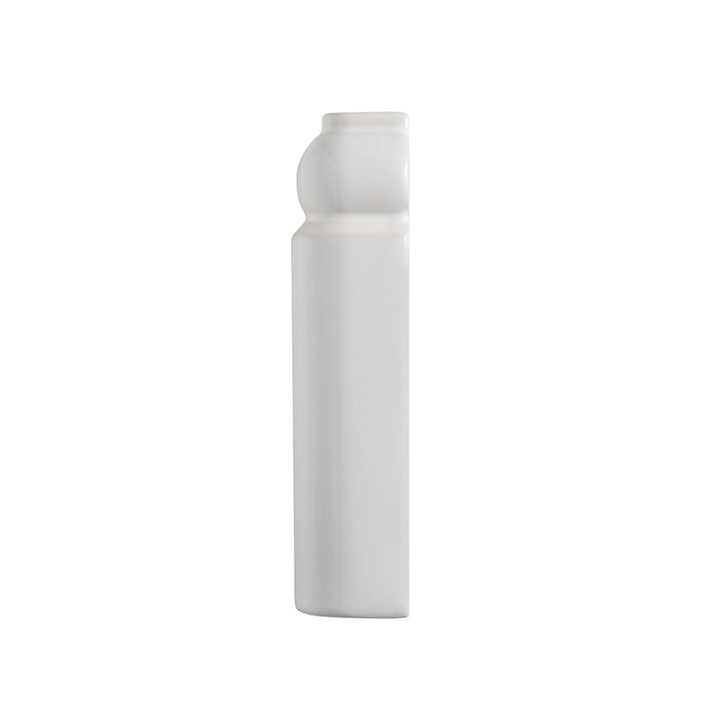 White corner skirting tile on a white background