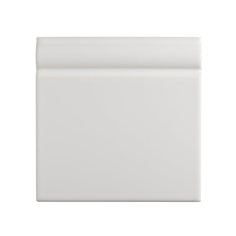 White ceramic skirting tile on a white background