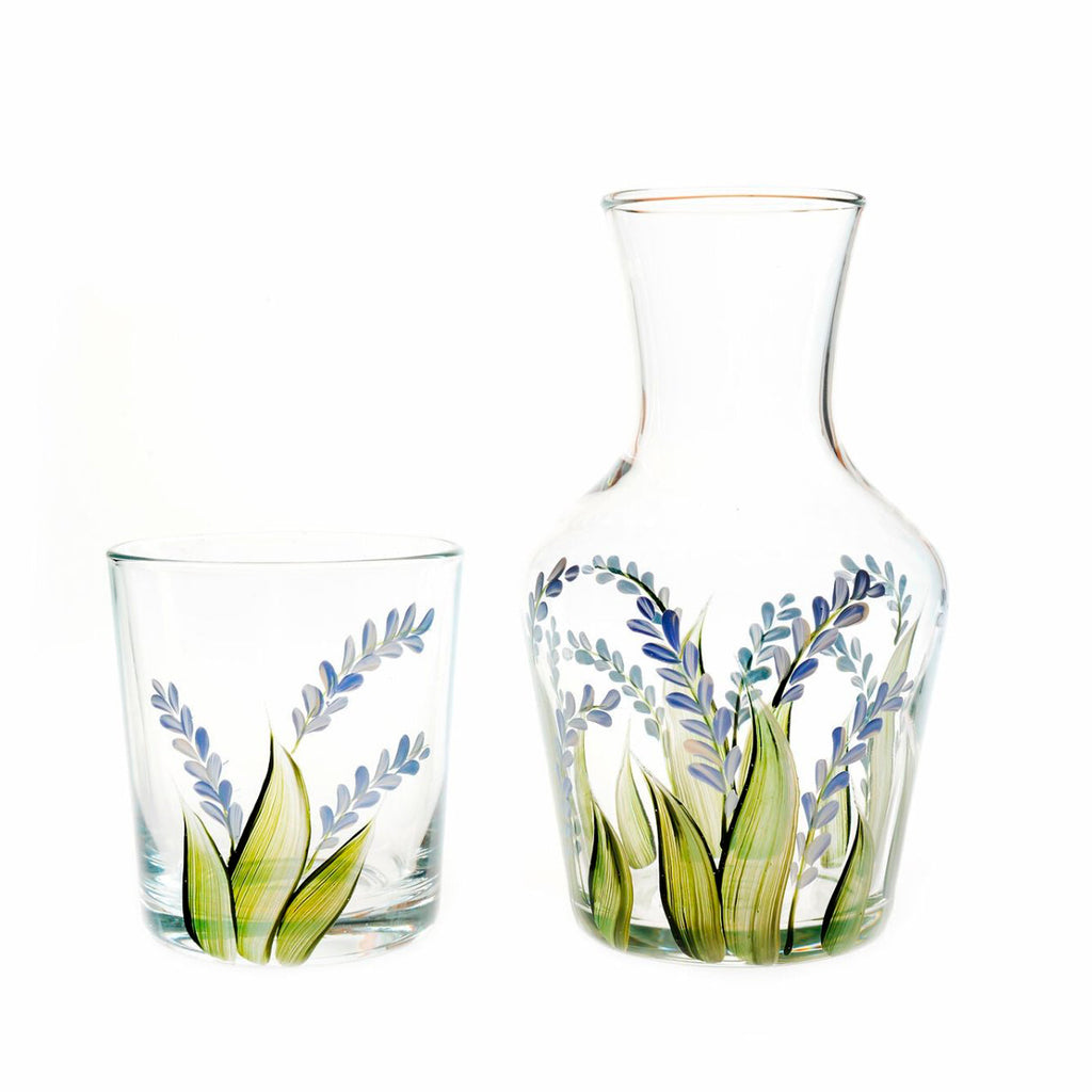 Sky Blue Lavender Carafe And Tumbler