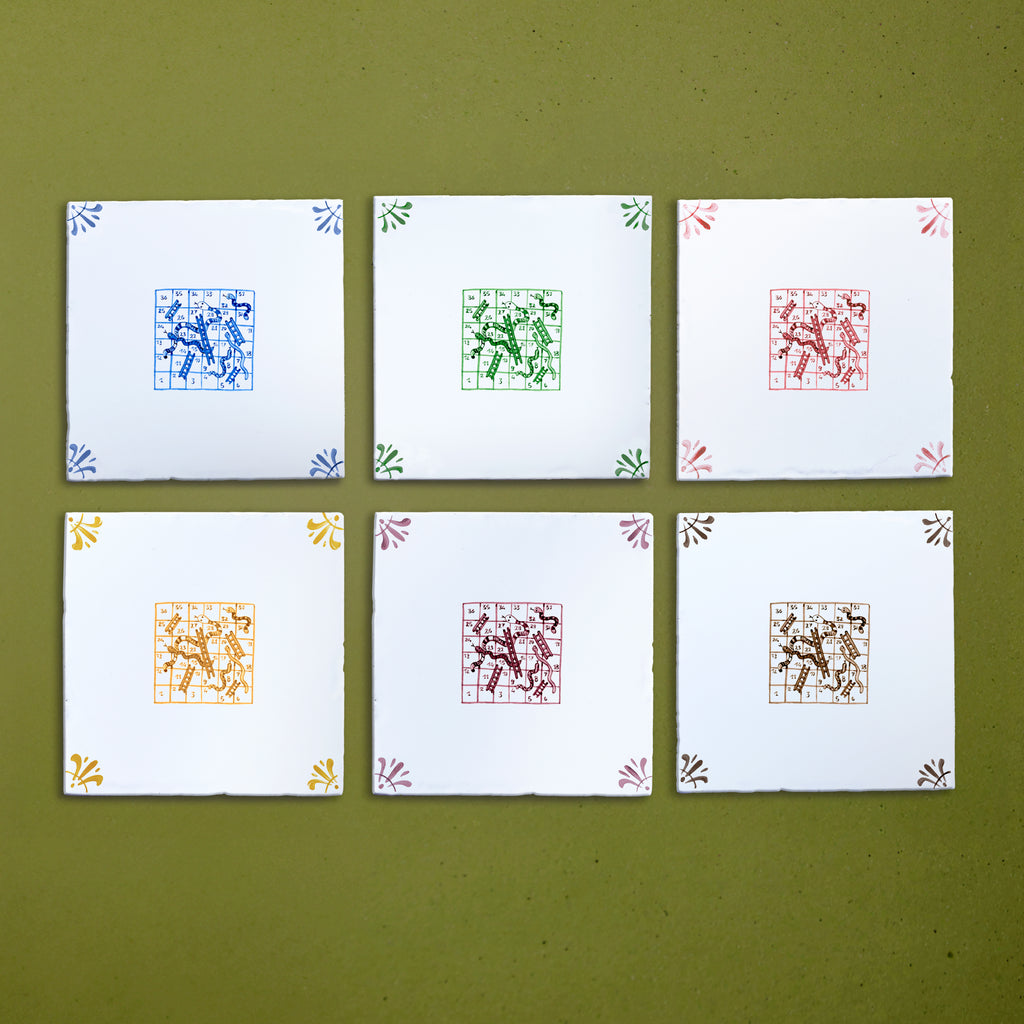 Snakes & Ladders Delft Tile