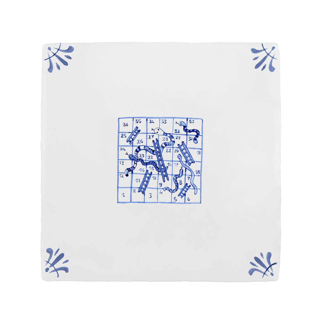 Snakes & Ladders Delft Tile