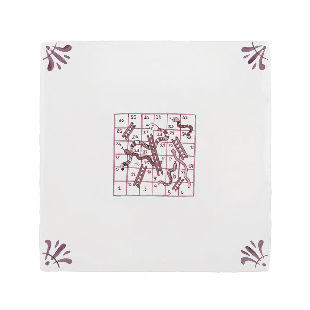 Snakes & Ladders Delft Tile