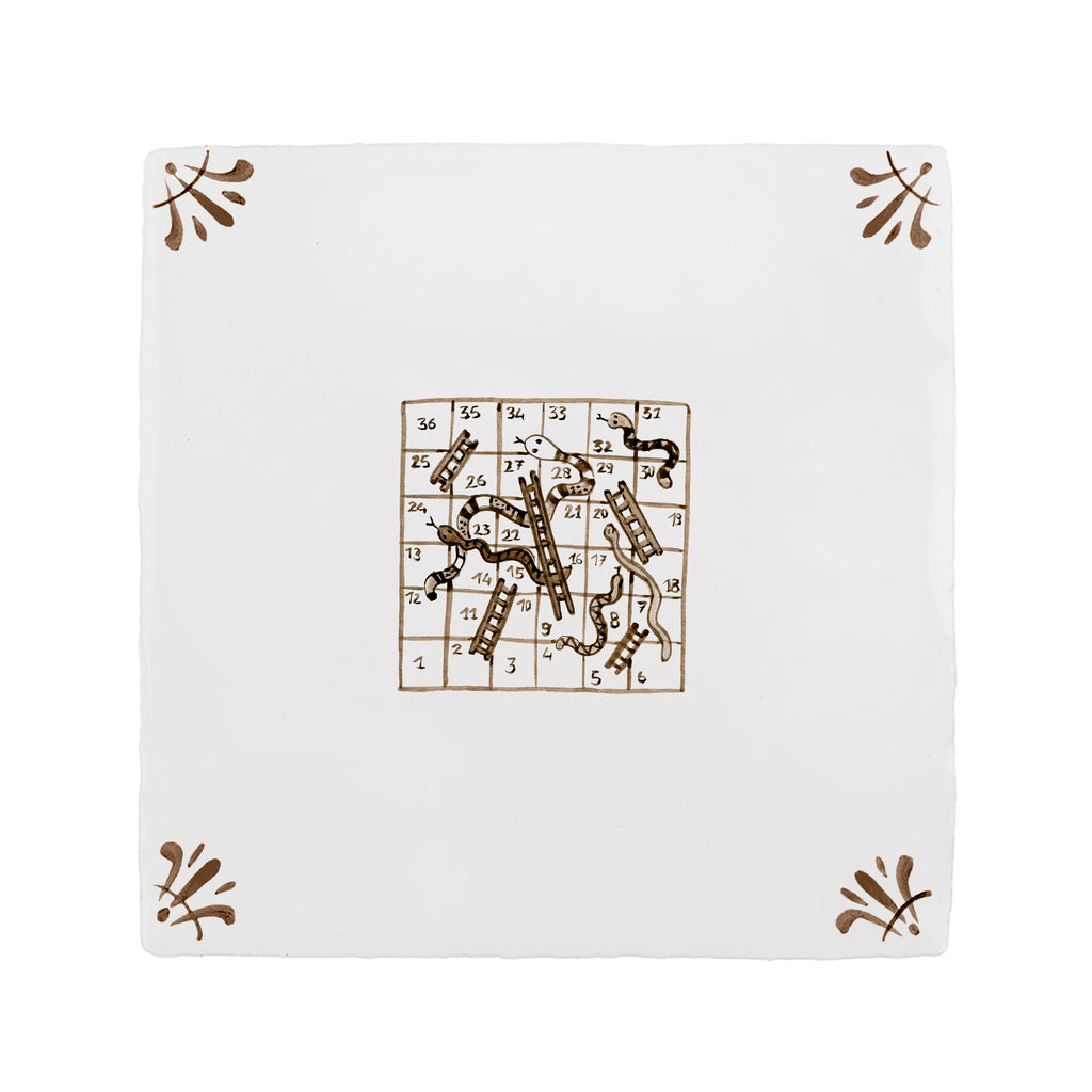 Snakes & Ladders Delft Tile