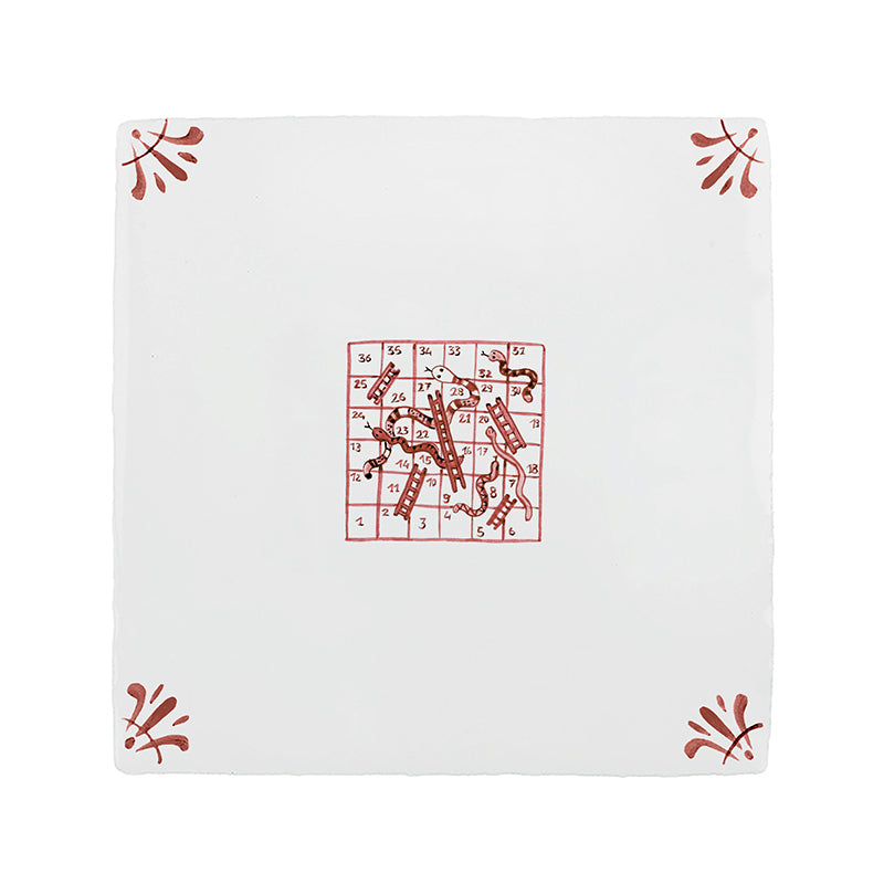 Snakes & Ladders Delft Tile
