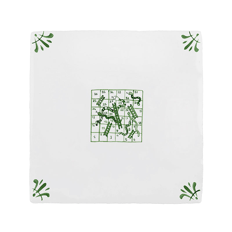 Snakes & Ladders Delft Tile