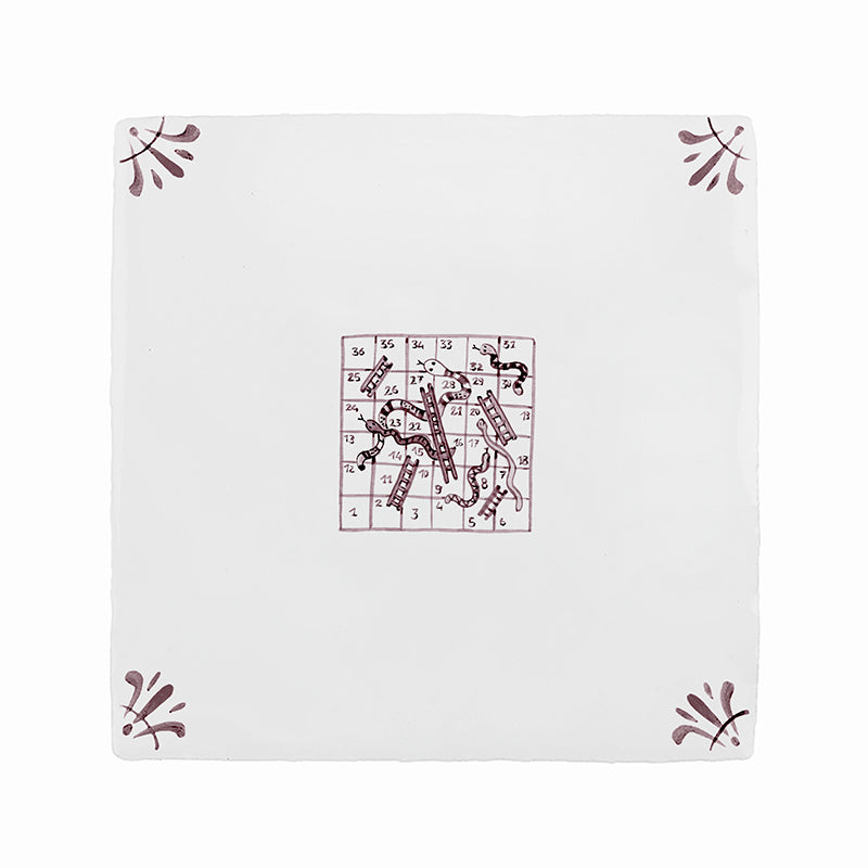 Snakes & Ladders Delft Tile