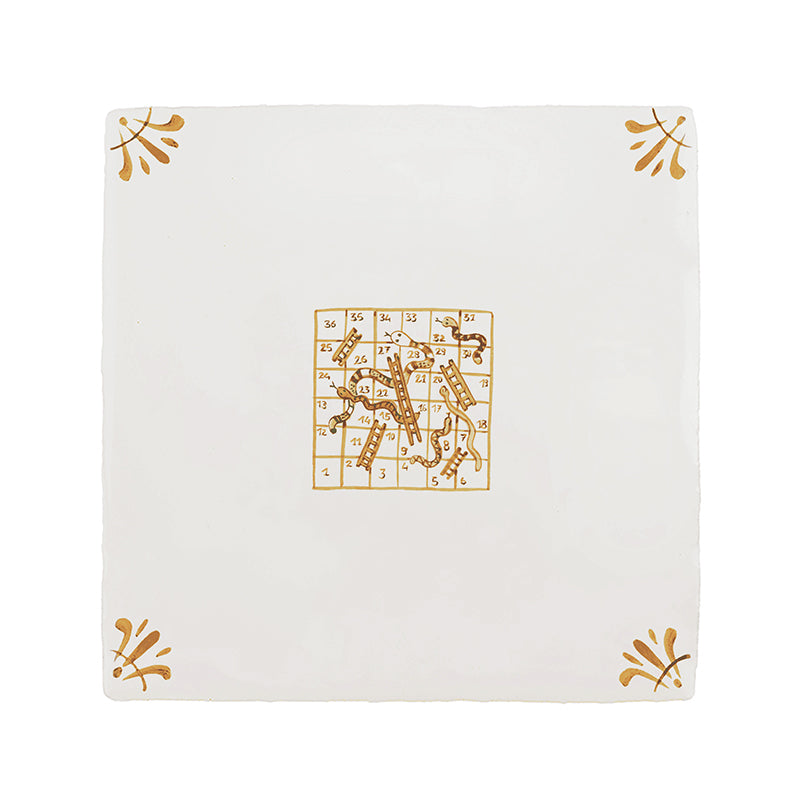 Snakes & Ladders Delft Tile