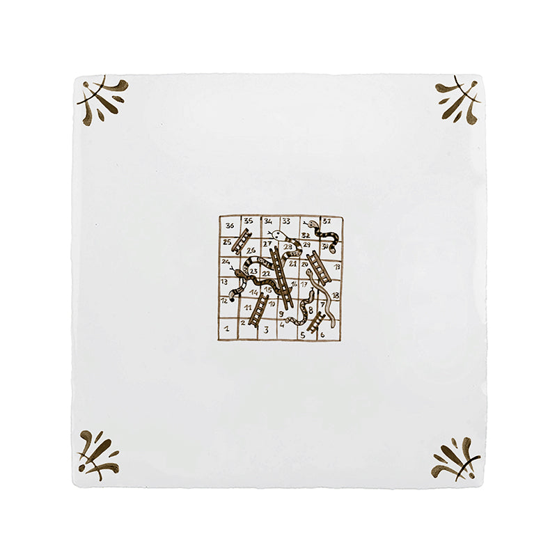 Snakes & Ladders Delft Tile