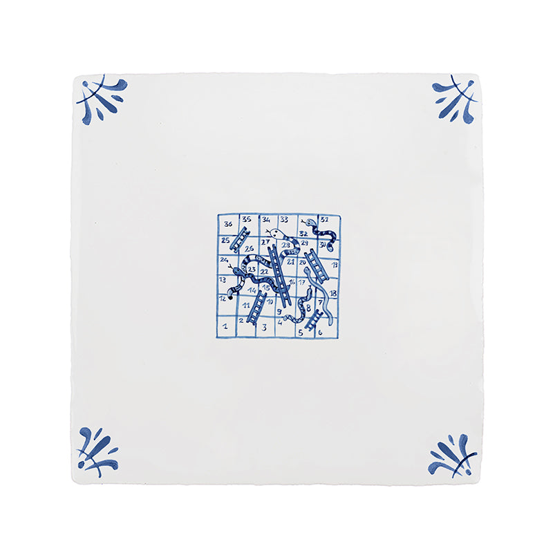 Snakes & Ladders Delft Tile