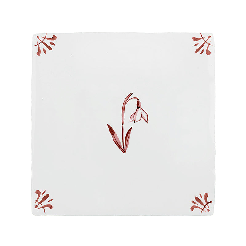 Snowdrop Delft Tile
