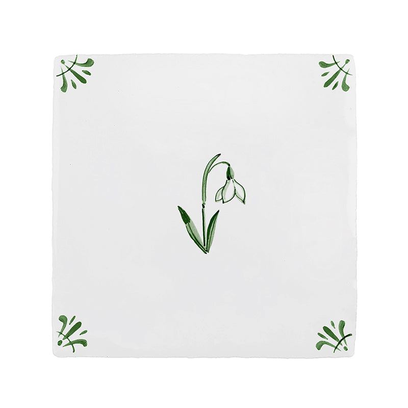 Snowdrop Delft Tile