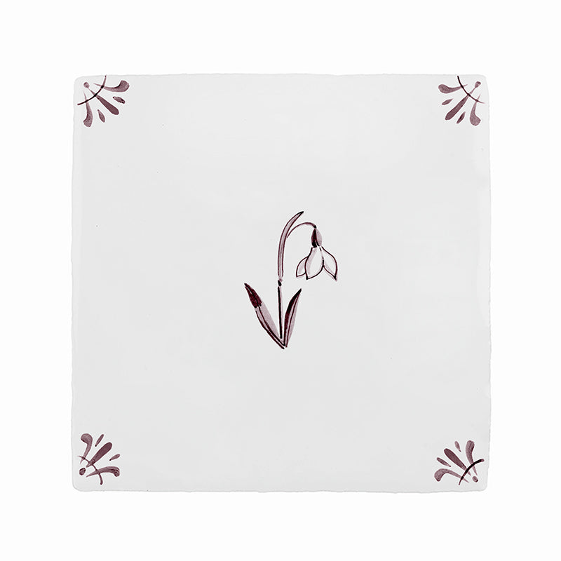 Snowdrop Delft Tile