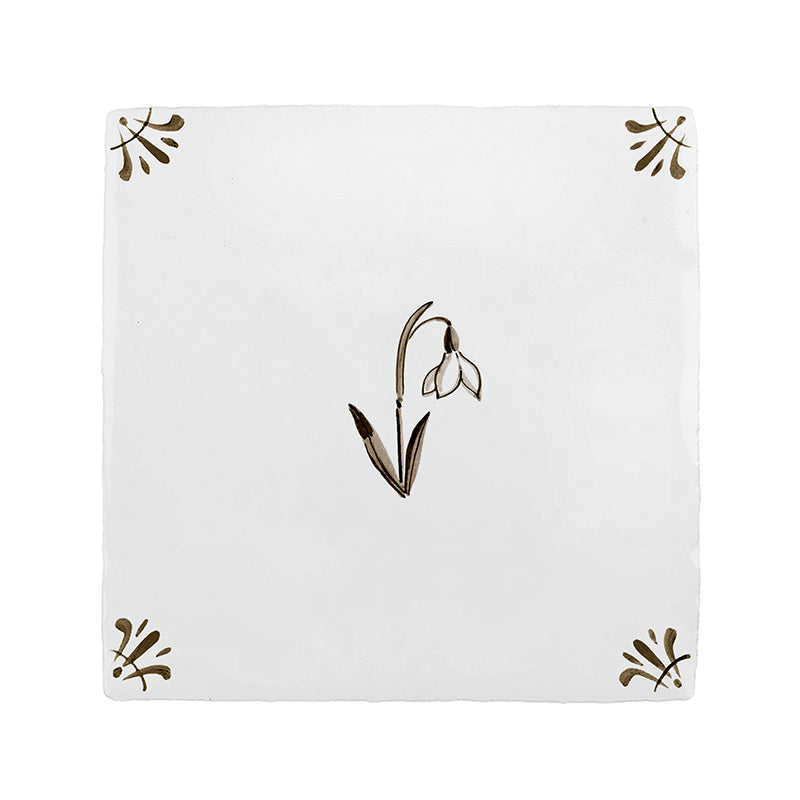 Snowdrop Delft Tile