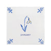 Snowdrop Delft Tile, Gold Lustre