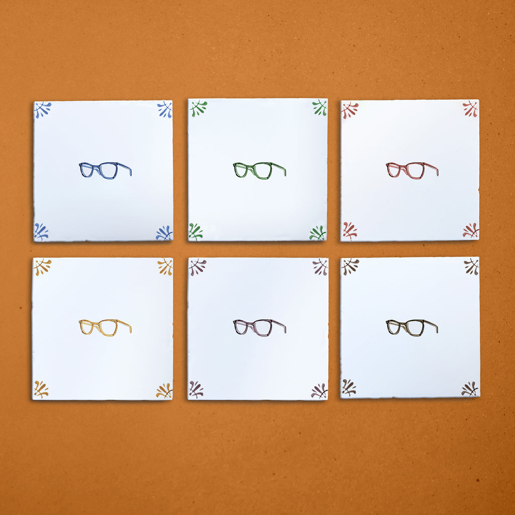 Spectacles Delft Tile