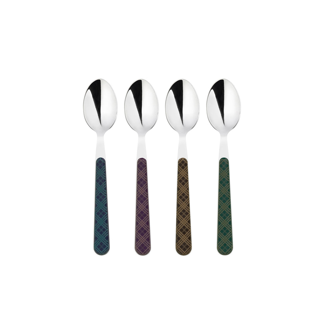 Tartan Teaspoons, 4 Piece Set, Mixed