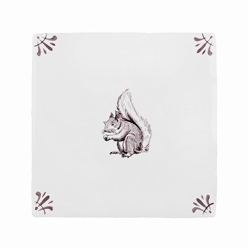 Squirrel Delft Tile