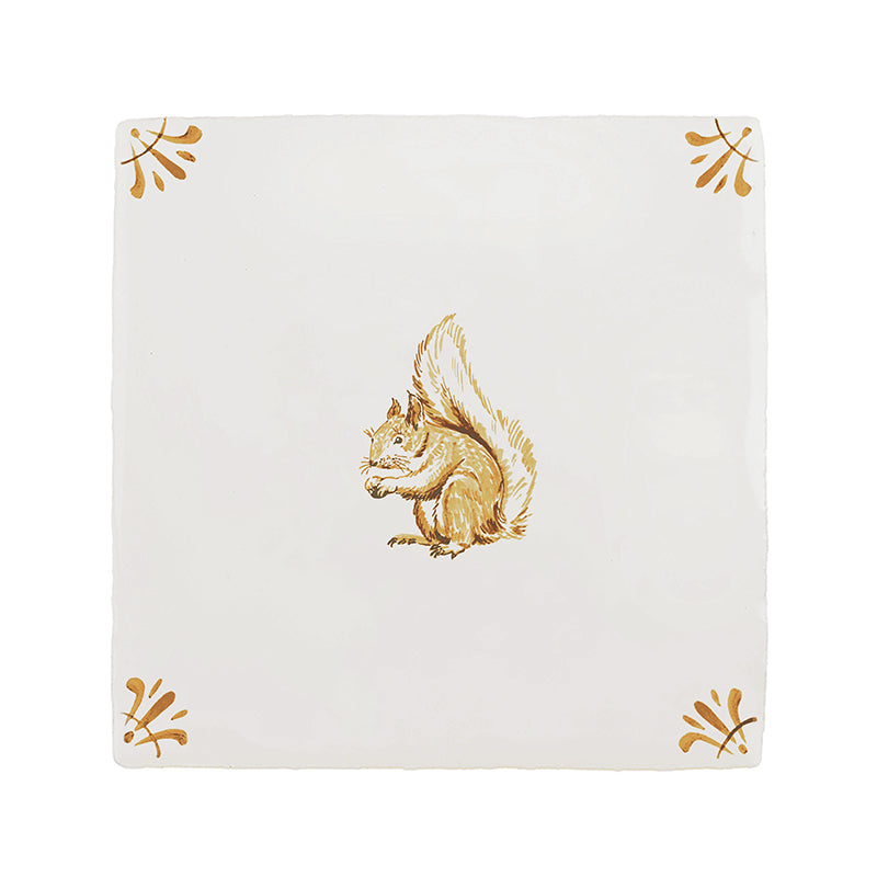 Squirrel Delft Tile