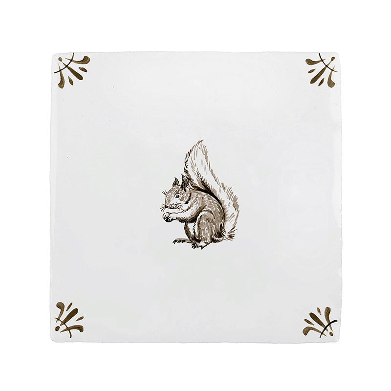 Squirrel Delft Tile