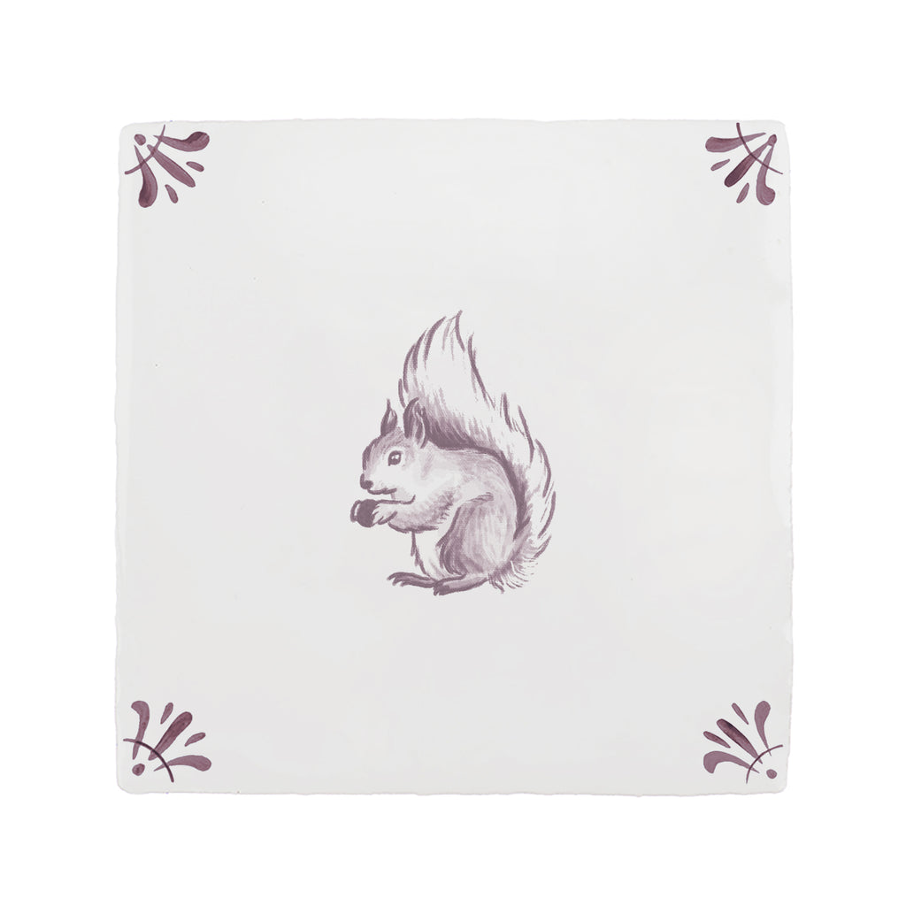 Squirrel Delft Tile