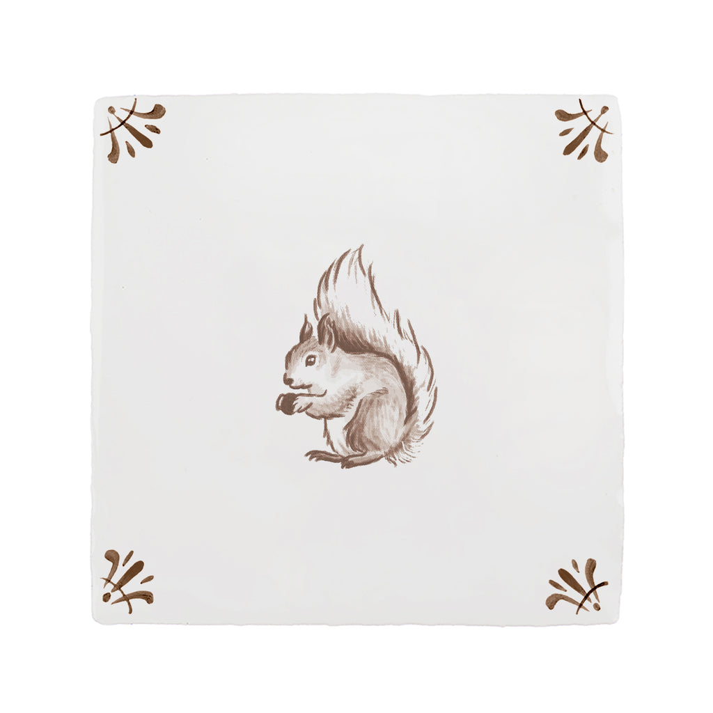 Squirrel Delft Tile