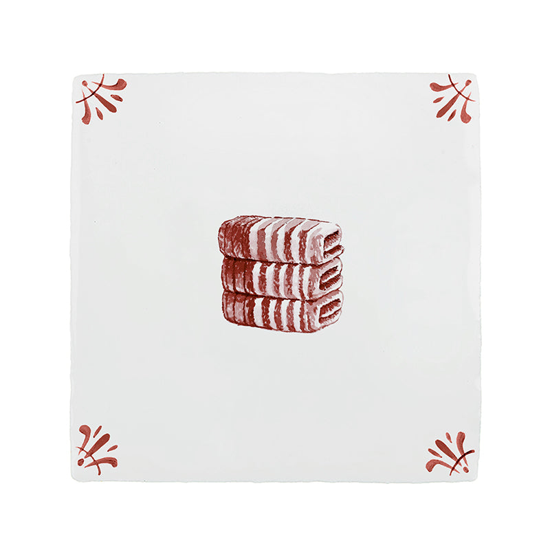 Stacked Towels Delft Tile