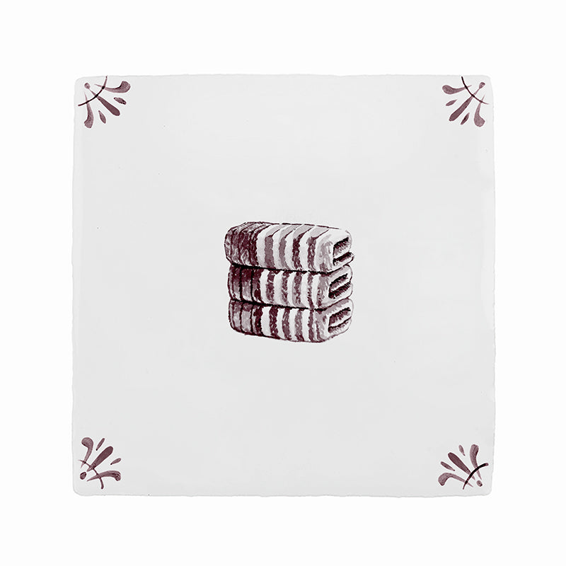 Stacked Towels Delft Tile