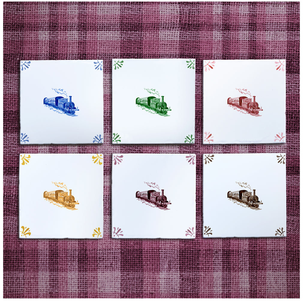 Steam Train Delft Tile