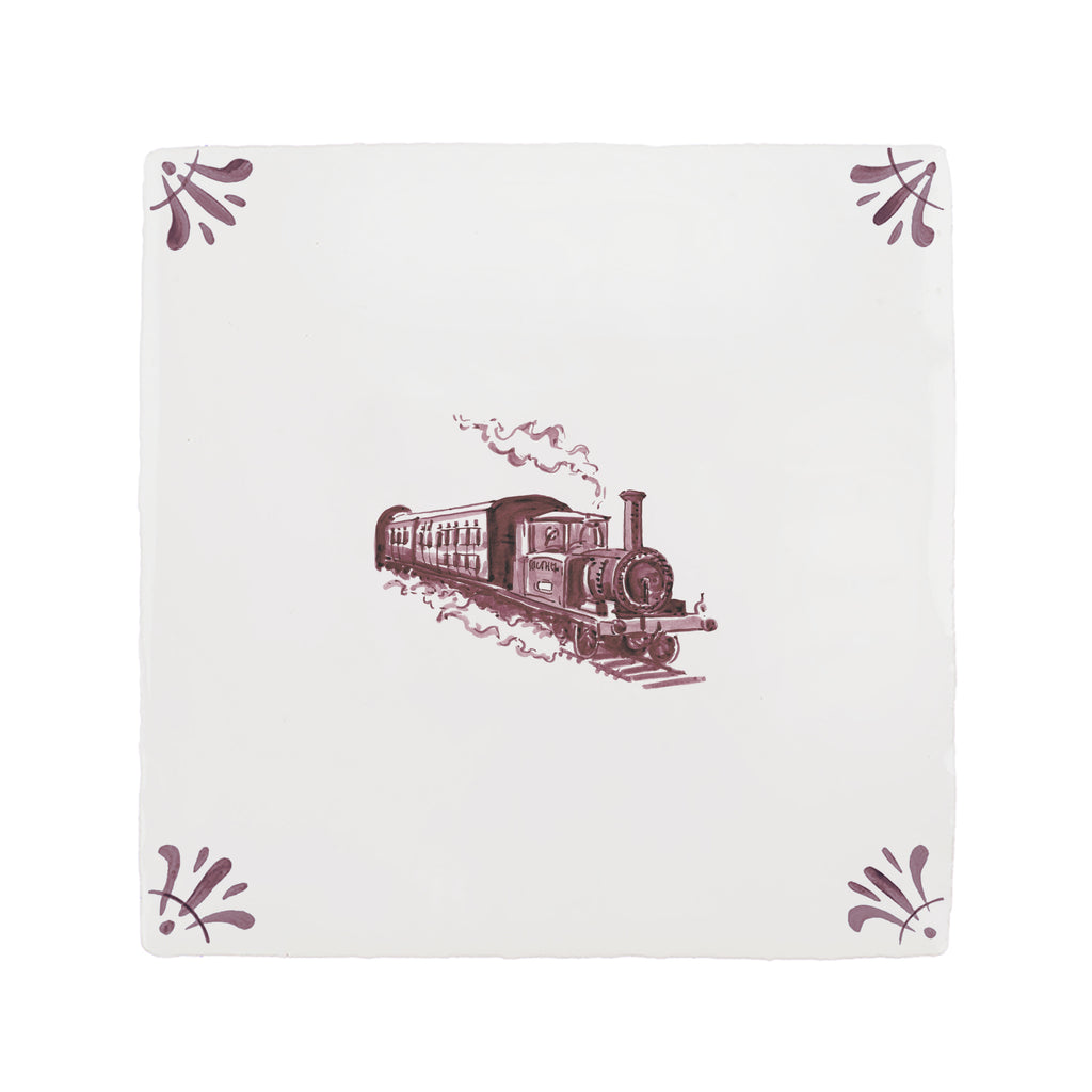 Steam Train Delft Tile