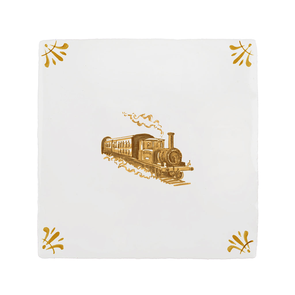 Steam Train Delft Tile