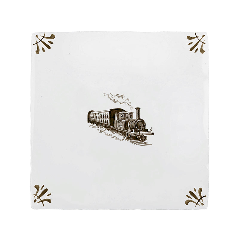 Steam Train Delft Tile