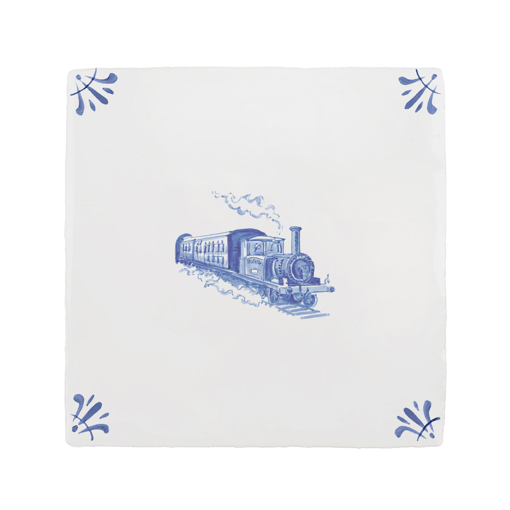 Steam Train Delft Tile