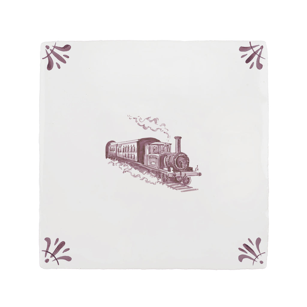 Steam Train Delft Tile