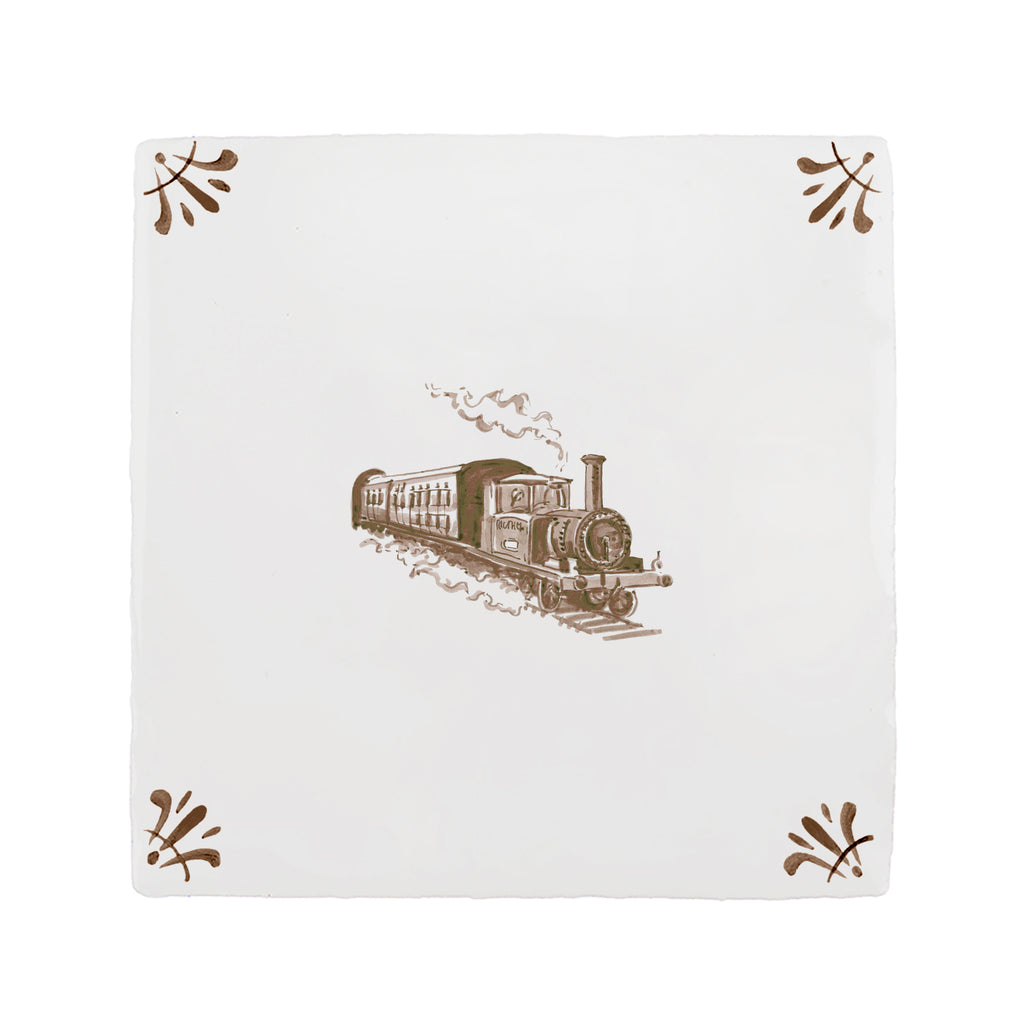 Steam Train Delft Tile