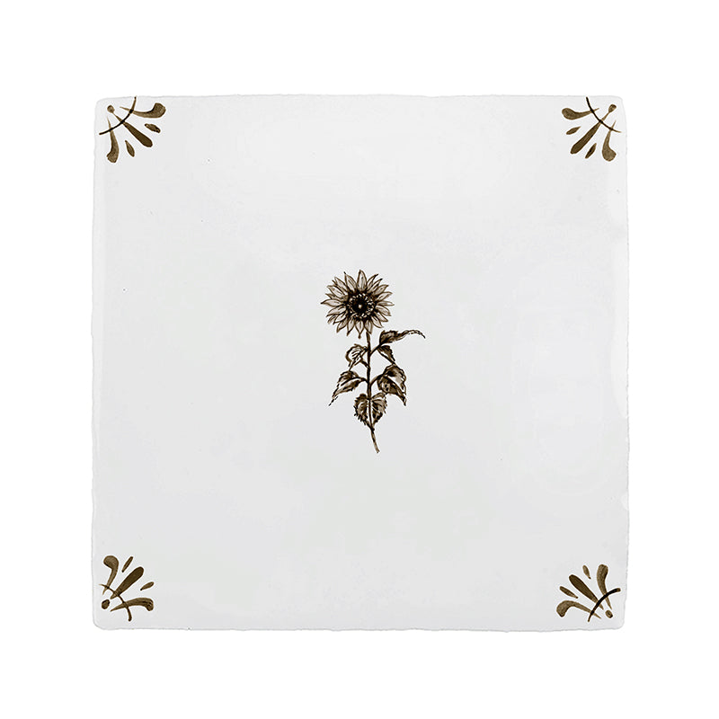 Sunflower Delft Tile