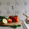 Sunflower Delft Tile, Gold Lustre
