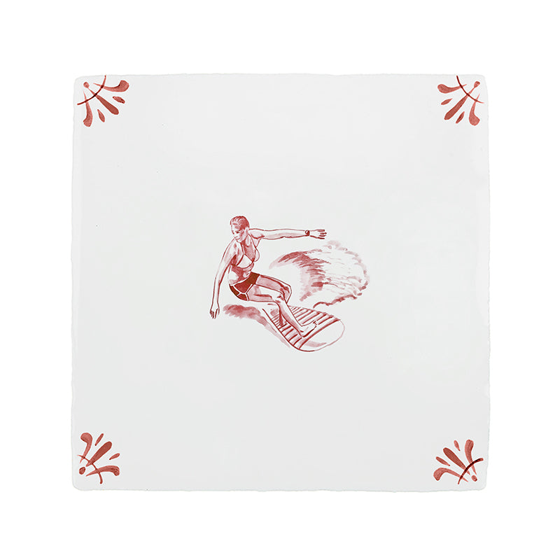 Surfer Delft Tile