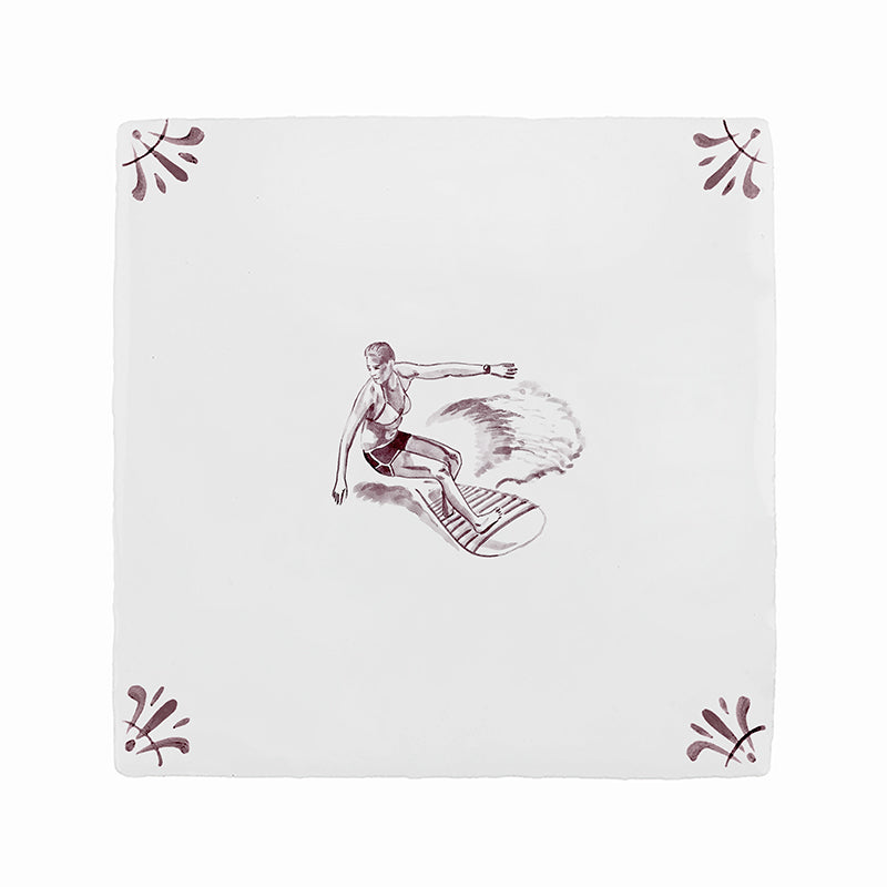 Surfer Delft Tile