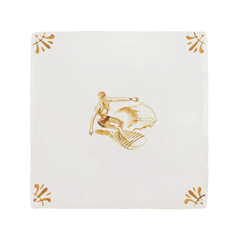 Surfer Delft Tile