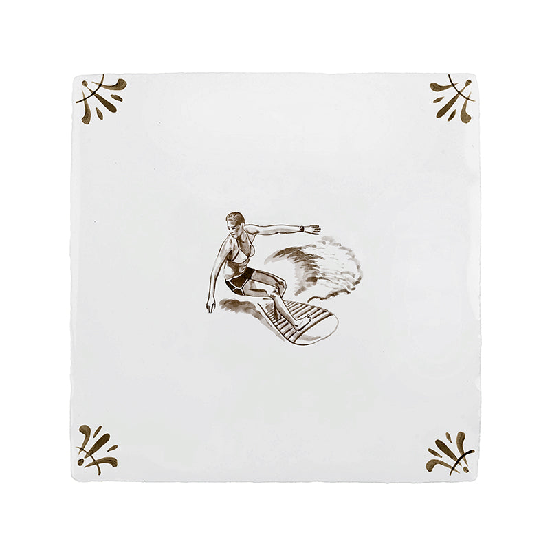 Surfer Delft Tile