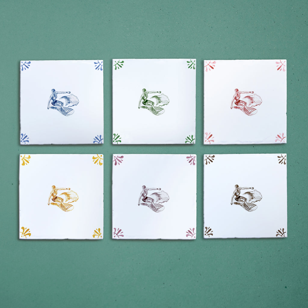 Surfer Delft Tile