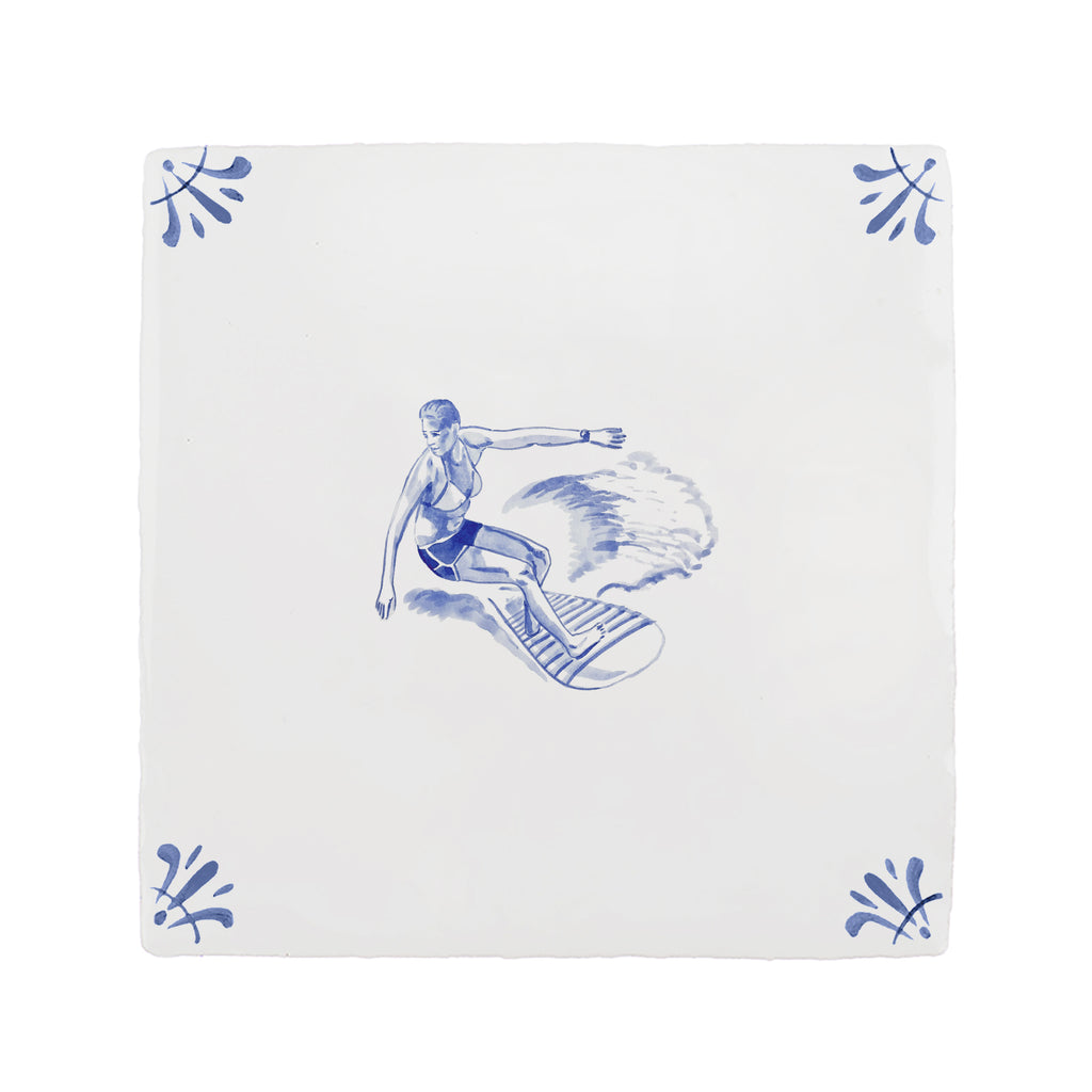 Surfer Delft Tile