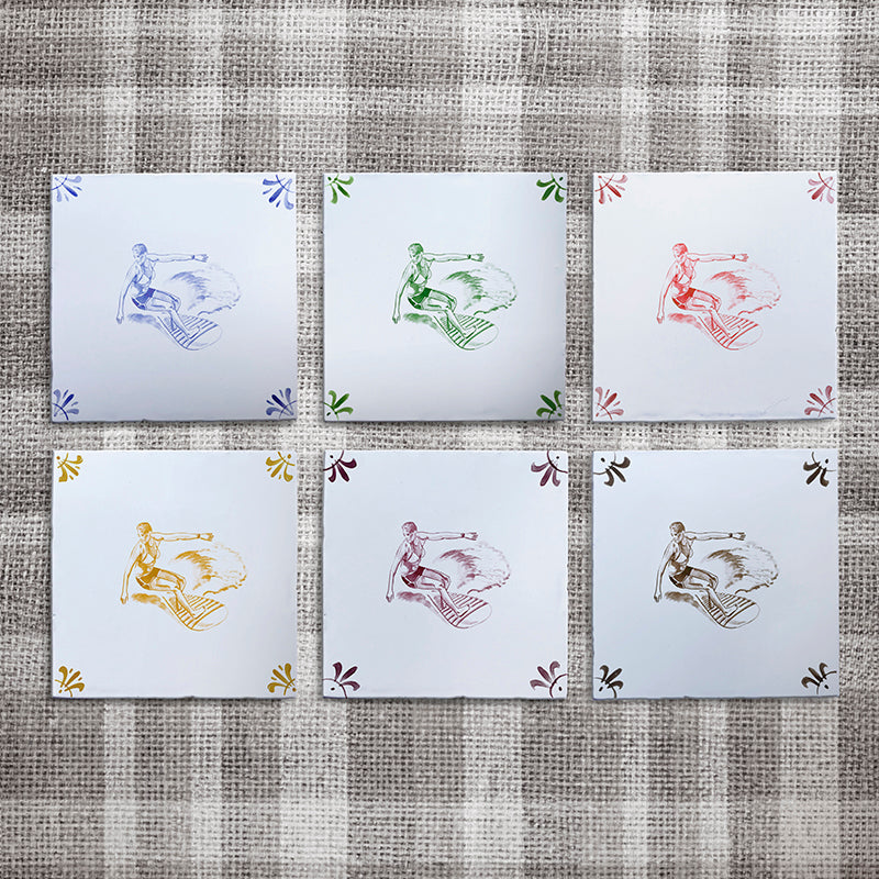 Surfer Delft Tile