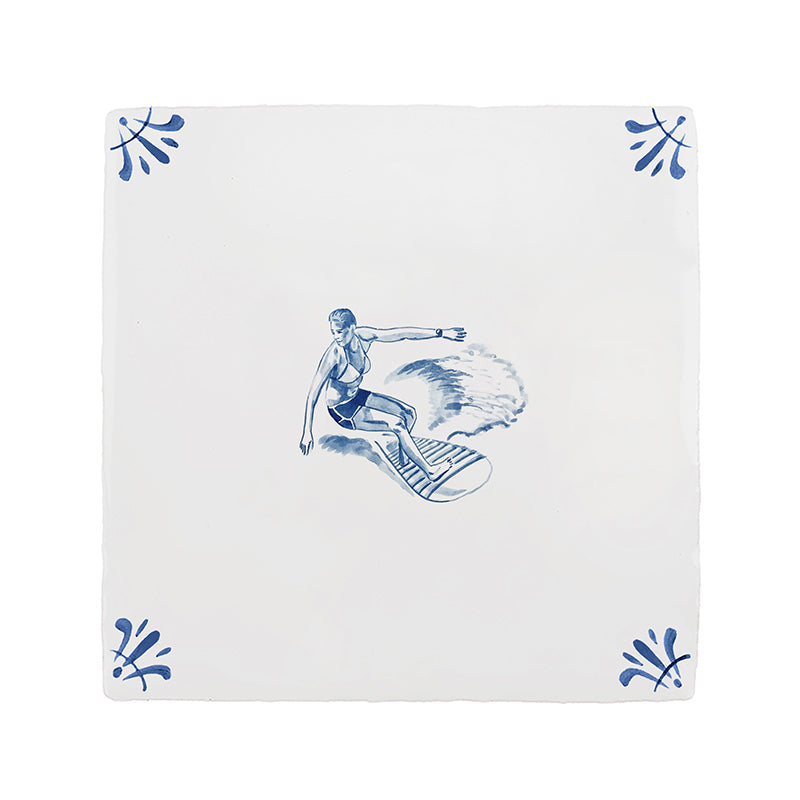 Surfer Delft Tile