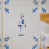 Sweet Pea Delft Tile, Gold Lustre